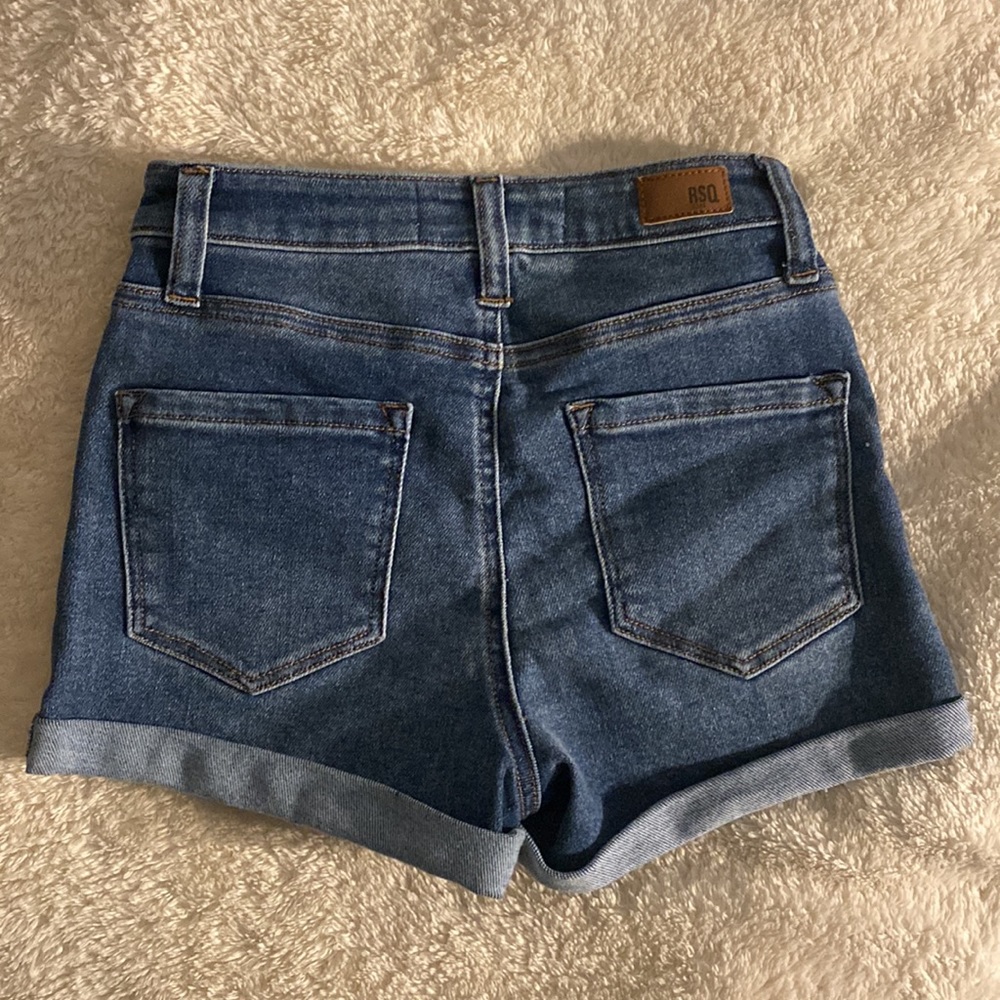 High Rise Cuffed Soft Jean Shorts - Picture 2 of 2